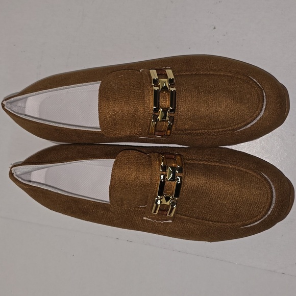 SHEIN Brown and Gold Flats Moccasin-Style Loafers - Picture 7 of 11